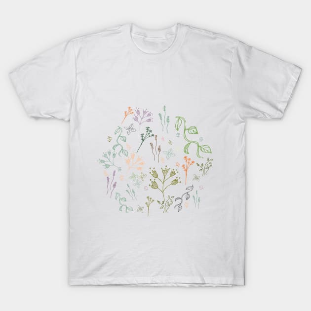 Hand drawn flowers T-Shirt by justme321